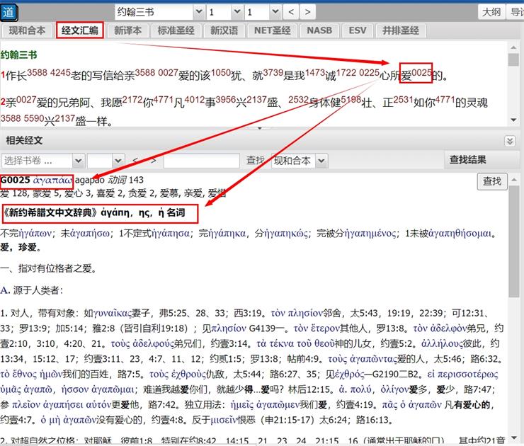 点击Strong编号进入辞典